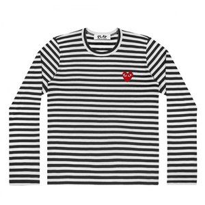 Comme des Garçons Play Black Stripe Heart L/S Tee